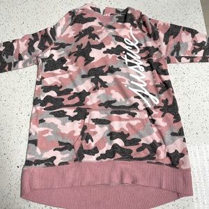 Justice pink camo hoodie size 10 girls